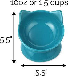 Park Life Designs Oscar Tilt Ceramic Cat Bowl, 1-cup, Blue slide 2 of 6