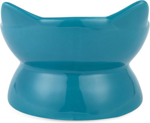 Show full view: Park Life Designs Oscar Tilt Ceramic Cat Bowl, 1-cup, Blue slide 5 of 7