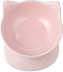 Park Life Designs Oscar Tilt Ceramic Cat Bowl, 1-cup, Pink