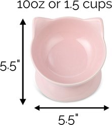 Park Life Designs Oscar Tilt Ceramic Cat Bowl, 1-cup, Pink slide 2 of 9