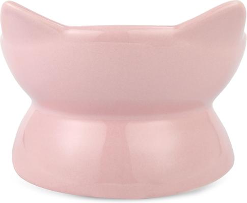 Show full view: Park Life Designs Oscar Tilt Ceramic Cat Bowl, 1-cup, Pink slide 4 of 11