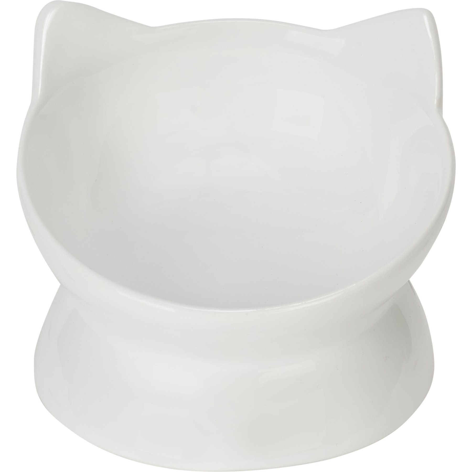 Park Life Designs Oscar Tilt Ceramic Cat Bowl, 1-cup, White