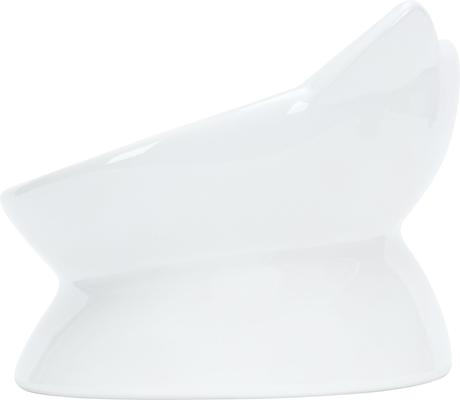 Show full view: Park Life Designs Oscar Tilt Ceramic Cat Bowl, 1-cup, White slide 3 of 5