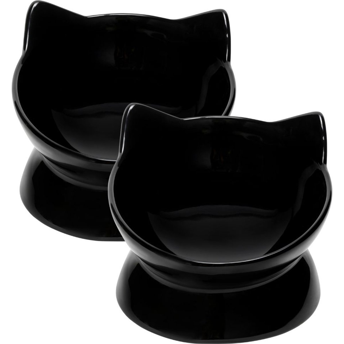 Park Life Designs Oscar Tilt Elevated Cat Bowl, Black, 1-cup, 2 count