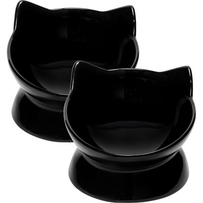 Park Life Designs Park Life Designs Oscar Tilt Elevated Cat Bowl, Black, 1-cup, 2 count