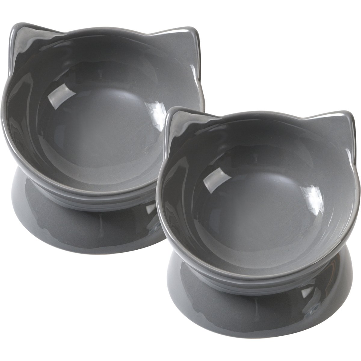 Park Life Designs Oscar Tilt Elevated Cat Bowl, Grey, 1-cup, 2 count