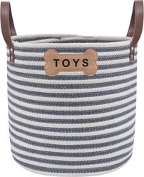 Park Life Designs Sienna Cotton Dog Toy Storage Basket, 12 x 12-in