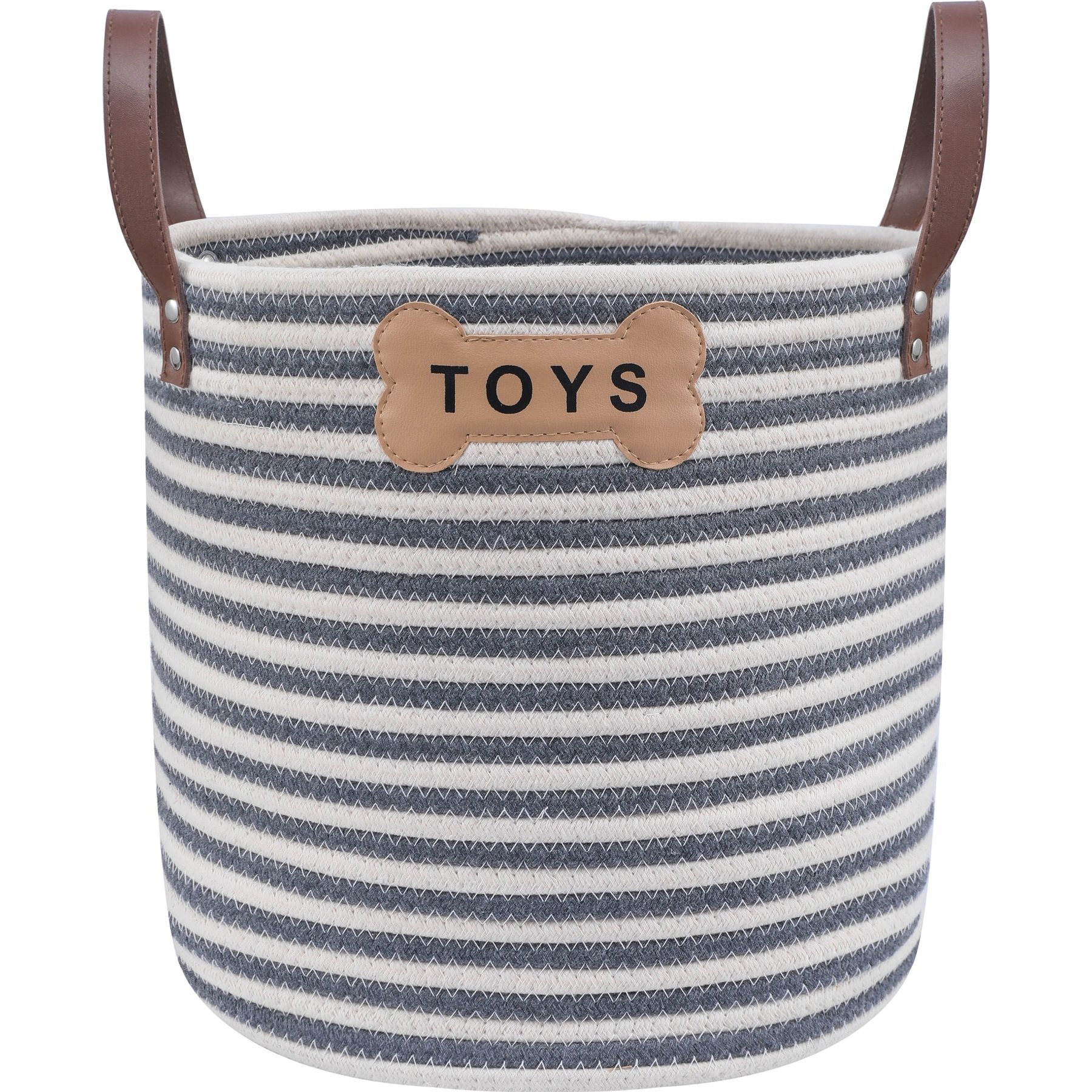 Park Life Designs Sienna Cotton Dog Toy Storage Basket, 12 x 12-in