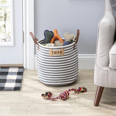 Show full view: Park Life Designs Sienna Cotton Dog Toy Storage Basket, 12 x 12-in slide 2 of 5