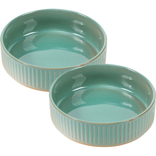 Tuff Mutt Portable Canvas Dog Bowl, Gray/Green, 4-cup