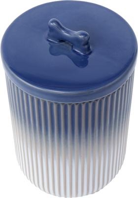 Show full view: Park Life Designs Skandi Ceramic Ribbed Dog Treat Jar, Blue slide 6 of 7