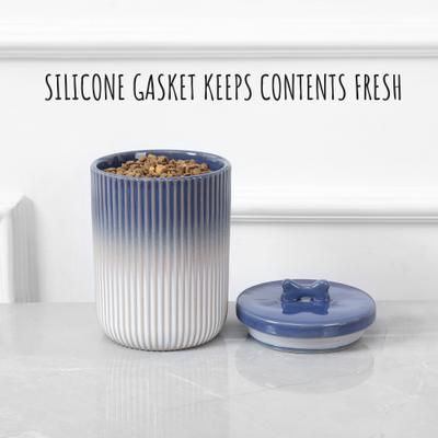 Show full view: Park Life Designs Skandi Ceramic Ribbed Dog Treat Jar, Blue slide 4 of 7