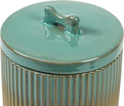 Park Life Designs Skandi Ceramic Ribbed Dog Treat Jar, Green slide 2 of 6