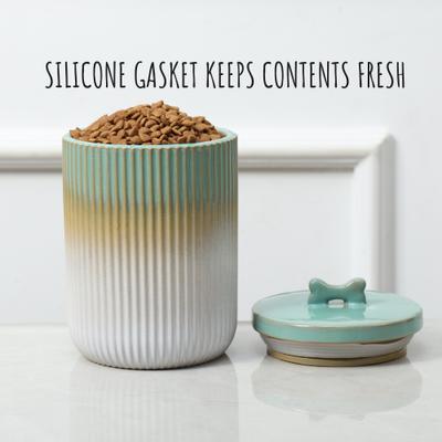 Show full view: Park Life Designs Skandi Ceramic Ribbed Dog Treat Jar, Green slide 4 of 7