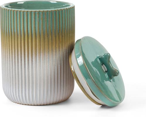 Show full view: Park Life Designs Skandi Ceramic Ribbed Dog Treat Jar, Green slide 6 of 7