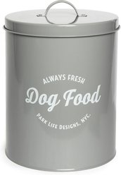 Park Life Designs Wallace Coated Steel Treat Jar, Grey, 140-oz