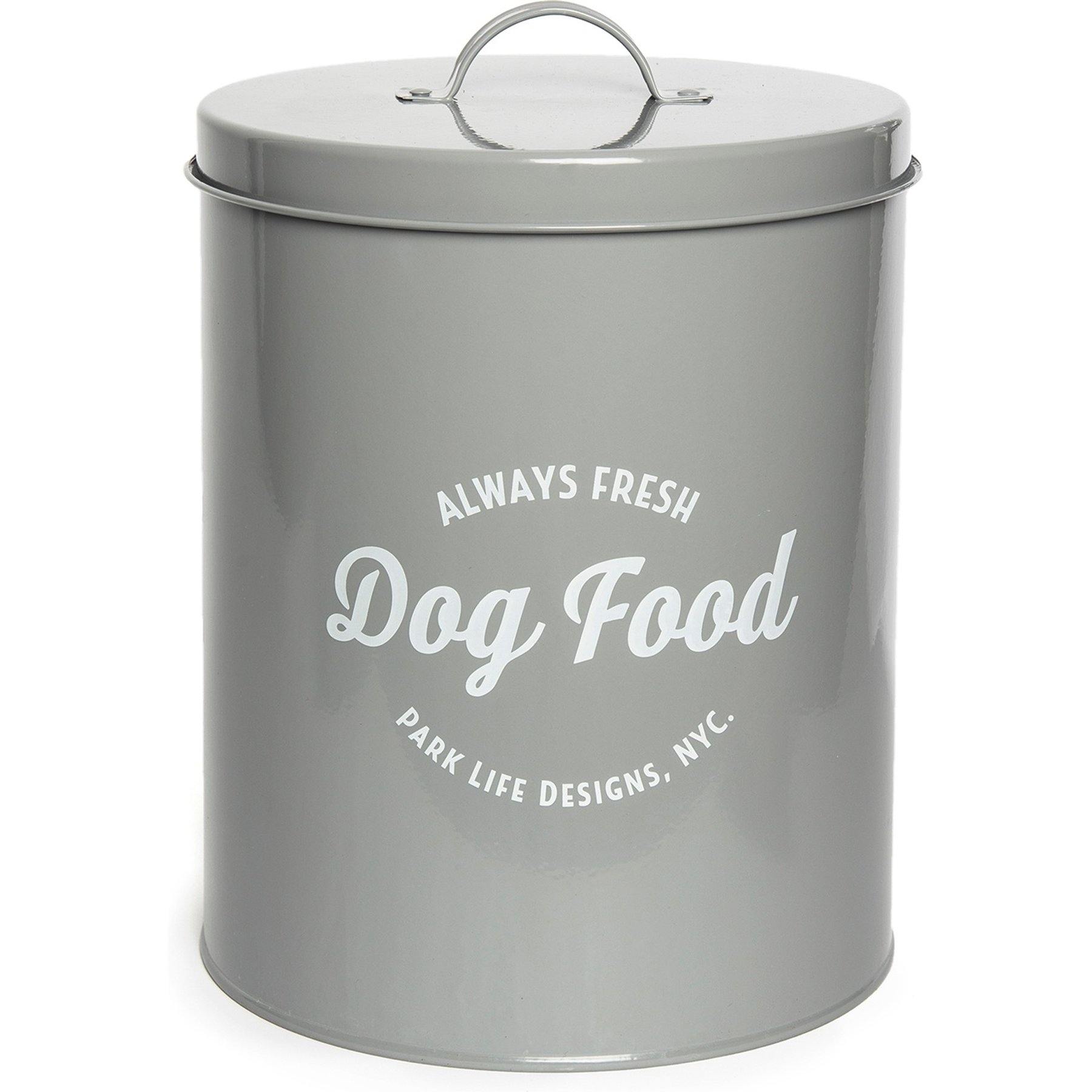 Park Life Designs Wallace Coated Steel Treat Jar, Grey, 140-oz
