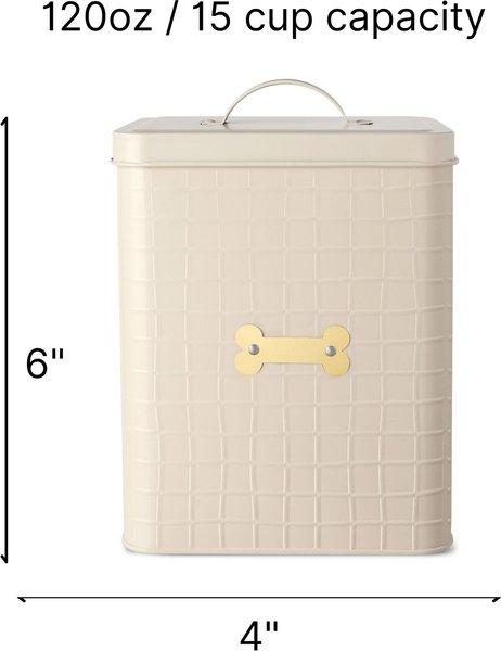 Park Life Designs Worsely Dog Food Storage Container, Tan, 120-oz