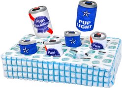 Patchwork Pet Squeaky Beers on Ice Dog Toy, 14-in