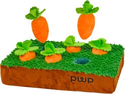 Patchwork Pet Squeaky Carrots in the Garden Dog Toy, 14-in