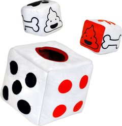 Patchwork Pet Squeaky Dice Dog Toy, 6-in