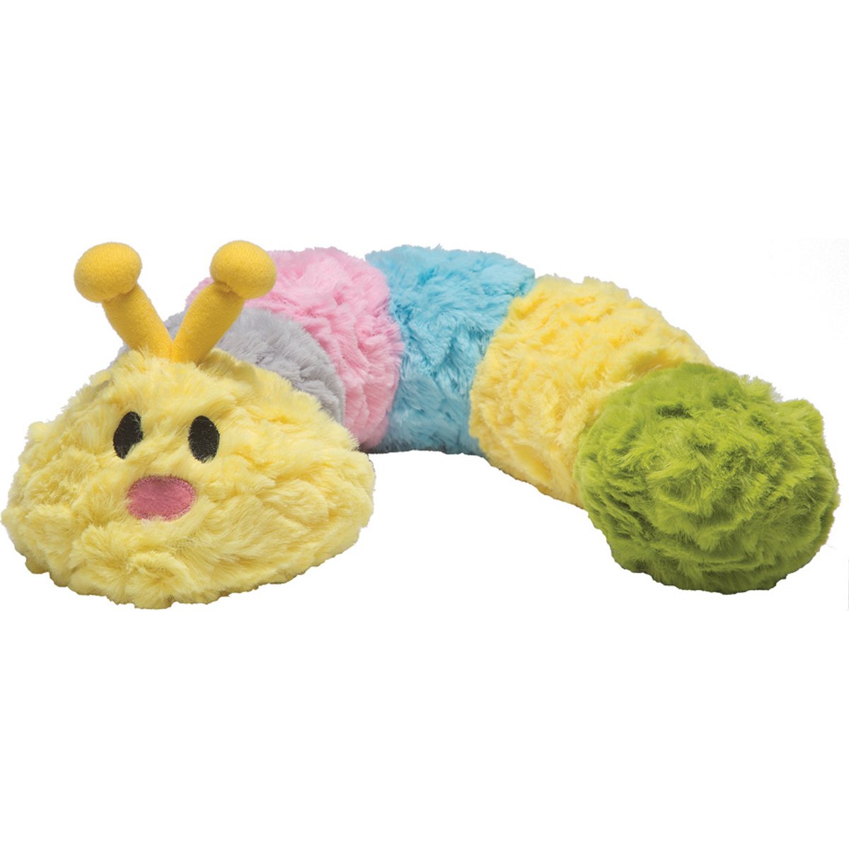Patchwork Pet Squeaky Pastel Caterpillar Dog Toy, 20-in