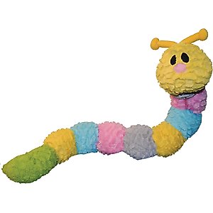 Patchwork Pet Squeaky Pastel Caterpillar Dog Toy, 35-in