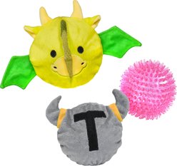 Patchwork Pet Tough Prickles Dragon with Knight Dog Toy, 5-in slide 1 of 3