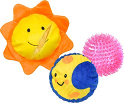 Patchwork Pet Tough Prickles Sun with Moon Dog Toy, 5-in