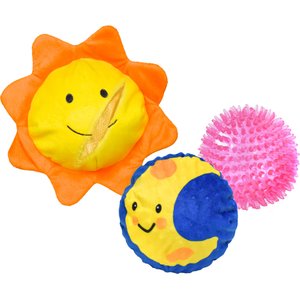 Patchwork Pet Tough Prickles Sun with Moon Dog Toy, 5-in