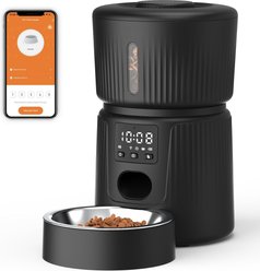 PATPET 2.4G WiFi Slow Feeding with Desiccant Bag Timed Automatic Dog & Cat Feeder, 3-L