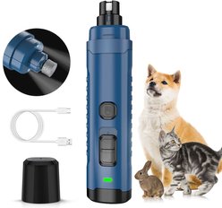PATPET 2 LED Quiet Medium & Large Dog & Cat Nail Grinder, Blue