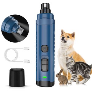 PATPET 2 LED Quiet Medium & Large Dog & Cat Nail Grinder, Blue