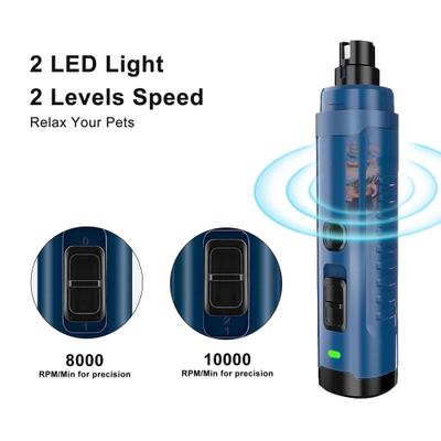 Show full view: PATPET 2 LED Quiet Medium & Large Dog & Cat Nail Grinder, Blue slide 3 of 10