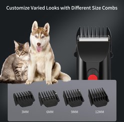 PATPET 2-Speed Cordless Dog & Cat Hair Grooming Clipper Kit, Black slide 2 of 7