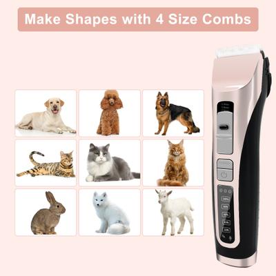 Show full view: PATPET 3-Speed Cordless Dog & Cat Hair Grooming Clipper Kit, Rose Gold slide 5 of 11