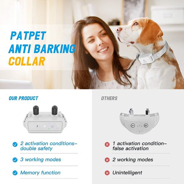 Show full view: PATPET A01 Anti-Bark Training Dog Collar, Grey slide 2 of 11