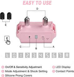PATPET A01 Anti-Bark Training Dog Collar, Pink slide 2 of 8