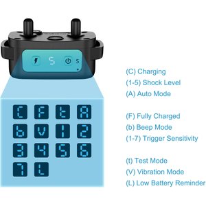 PATPET A12 Waterproof Electronic Smart Shock Training Dog Collar, Black