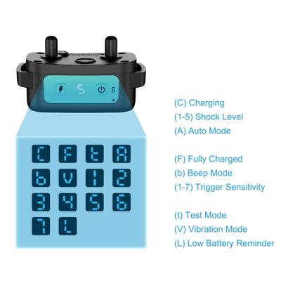 Show full view: PATPET A12 Waterproof Electronic Smart Shock Training Dog Collar, Black slide 4 of 9