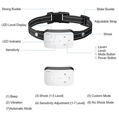 Show full view: PATPET BC01 Automatic & Manual Adult Dog Bark Training Collar, Small, Black slide 2 of 8