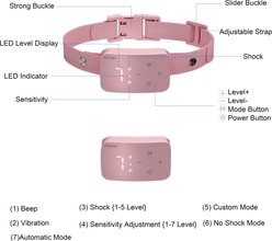 PATPET BC01 Automatic & Manual Adult Dog Bark Training Collar, Small, Pink slide 2 of 6