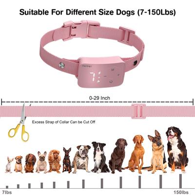 Show full view: PATPET BC01 Automatic & Manual Adult Dog Bark Training Collar, Small, Pink slide 6 of 8