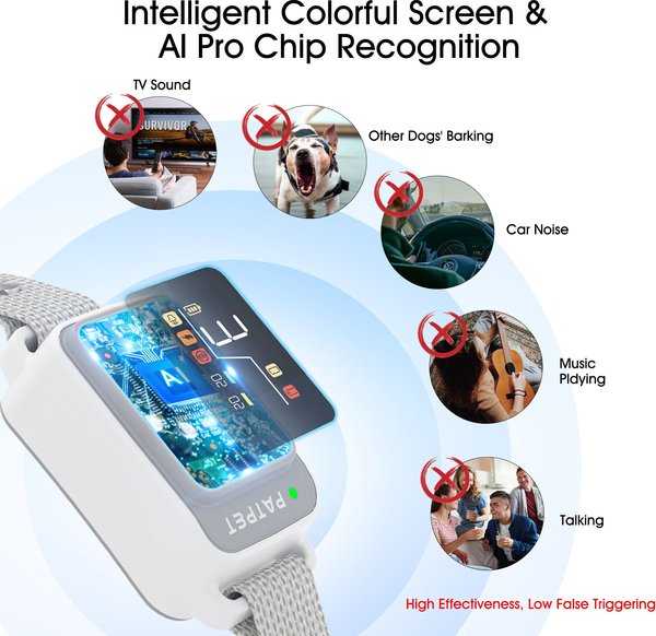 Show full view: PATPET BC02 AI 5 Adjustable Sensitivity Anti Bark Control Training Dog Collar slide 2 of 10