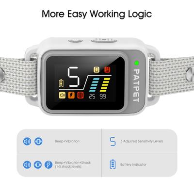 Show full view: PATPET BC02 AI 5 Adjustable Sensitivity Anti Bark Control Training Dog Collar slide 4 of 10