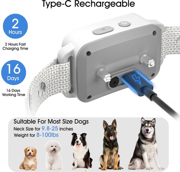 Show full view: PATPET BC02 AI 5 Adjustable Sensitivity Anti Bark Control Training Dog Collar slide 7 of 10