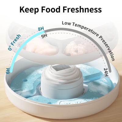 Show full view: PATPET Cordless 24 Hour Ice Fresh 6 Meals for Dry & Wet Food Timed Automatic Dog & Cat Feeder, White slide 2 of 8