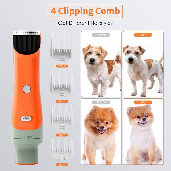 Show full view: PATPET Dog & Cat Grooming Pet Hair Vacuum Kit with 7 Grooming Tools slide 3 of 7