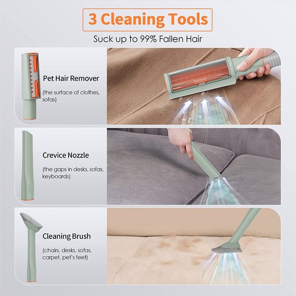 Show full view: PATPET Dog & Cat Grooming Pet Hair Vacuum Kit with 7 Grooming Tools slide 4 of 7