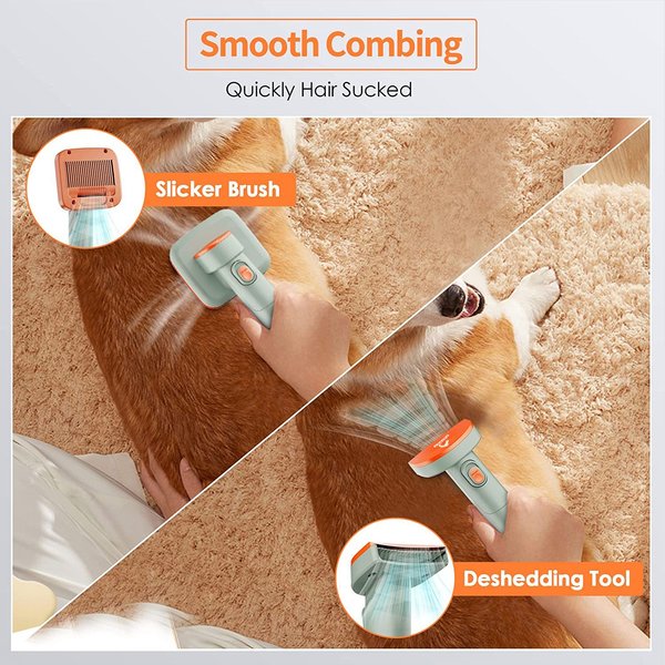 Show full view: PATPET Dog & Cat Grooming Pet Hair Vacuum Kit with 7 Grooming Tools slide 5 of 7